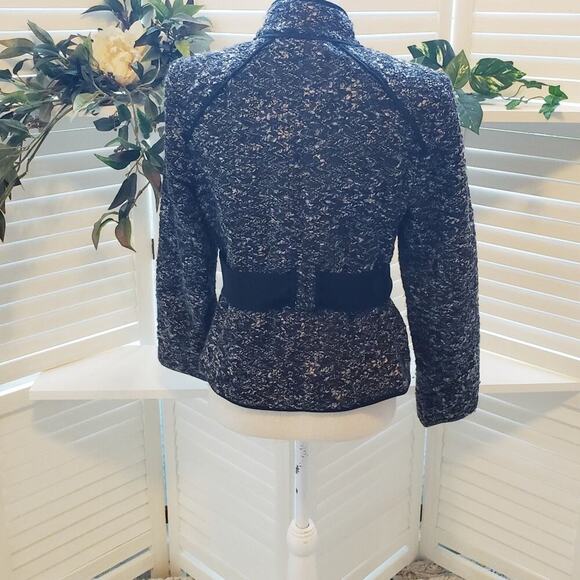 SANDRO SPORTSWEAR  BLACK/WHITE WRAP TIE BLAZER MED - Picture 2 of 6